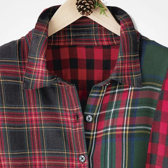 Coldwater Creek EUC PM Into the Mix Plaid Button-Down Tunic - Picture 12 of 12